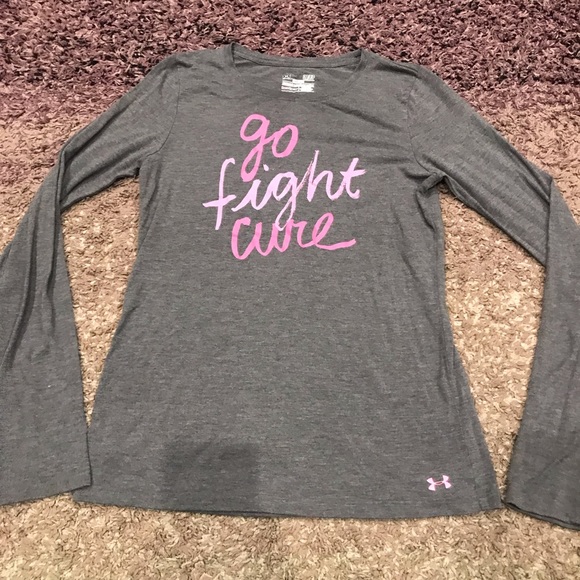 Under Armour Grey Breast Cancer Long Sleeve Sz S - Picture 1 of 5
